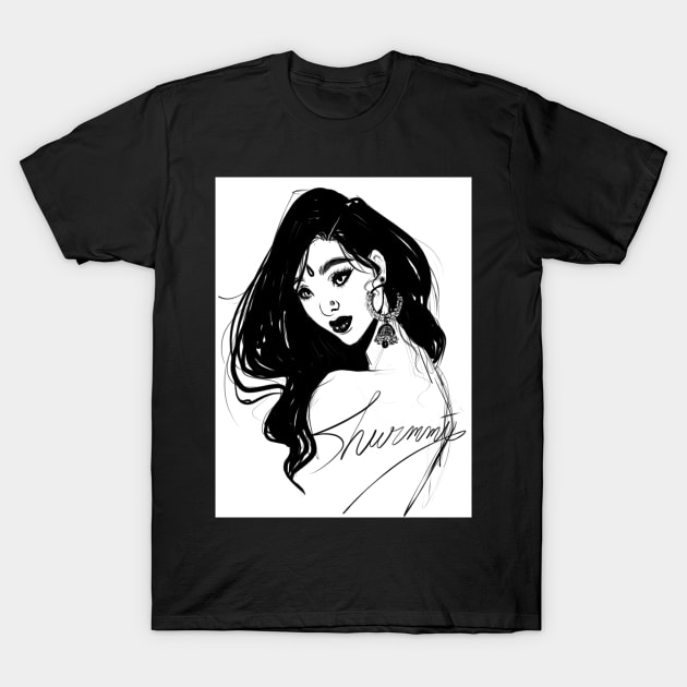 black and white T-Shirt by Shurmmi